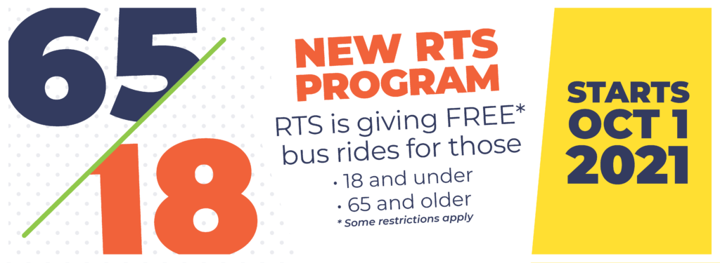 Gainesville Florida Regional Transit System 18 and under. 65 and older free fare program