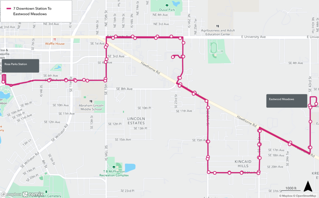 Route 007 Rosa Parks Transfer Station To Eastwood Meadows - Go-rts