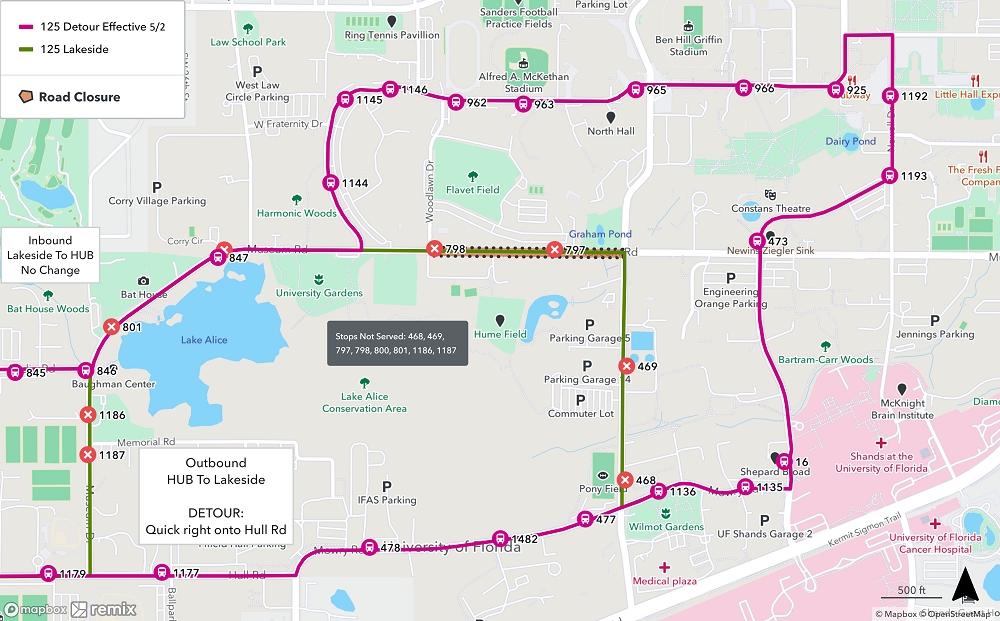 Route 125 - Detour Effective May 2nd