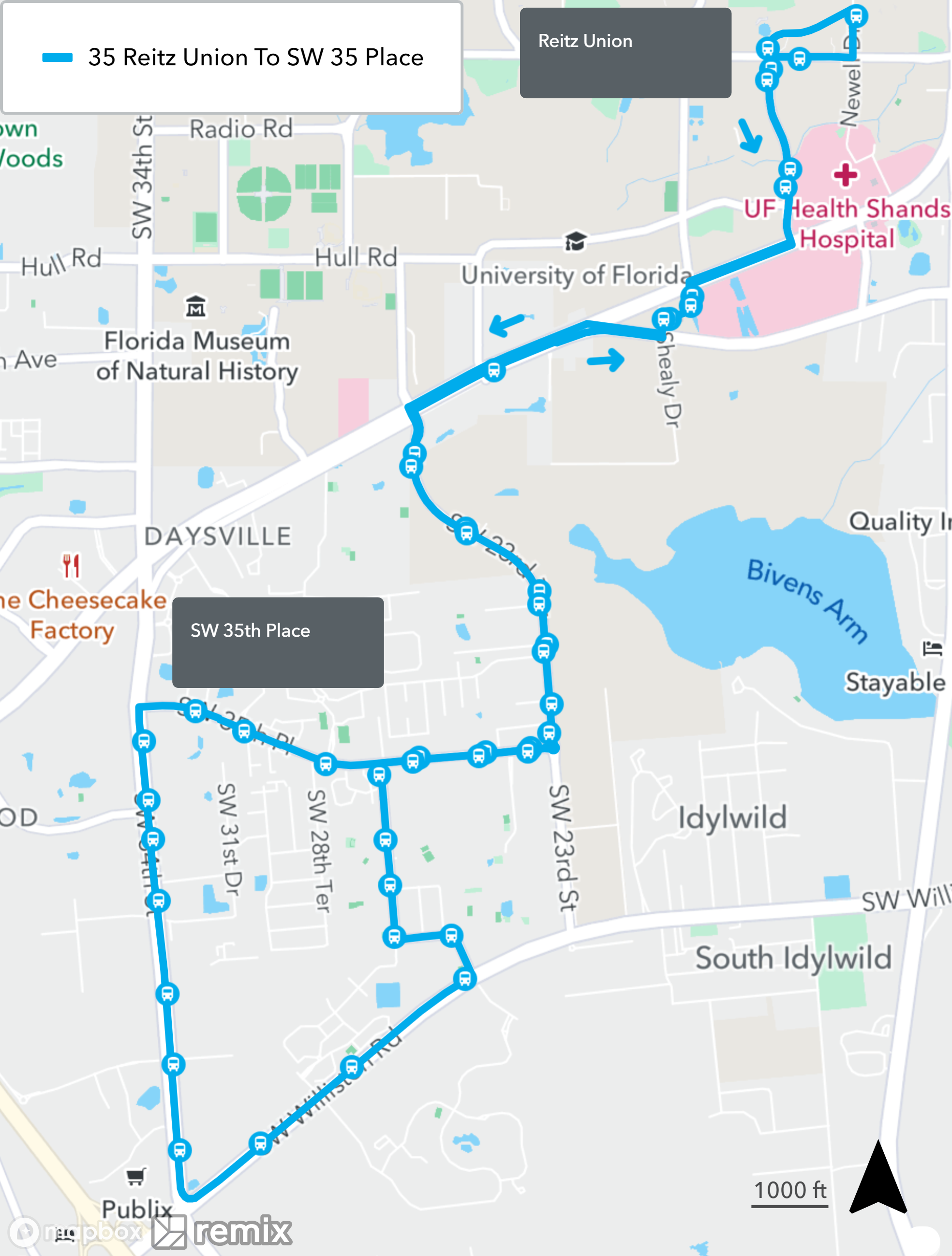 Gainesville Florida RTS Route 035 Complete Route