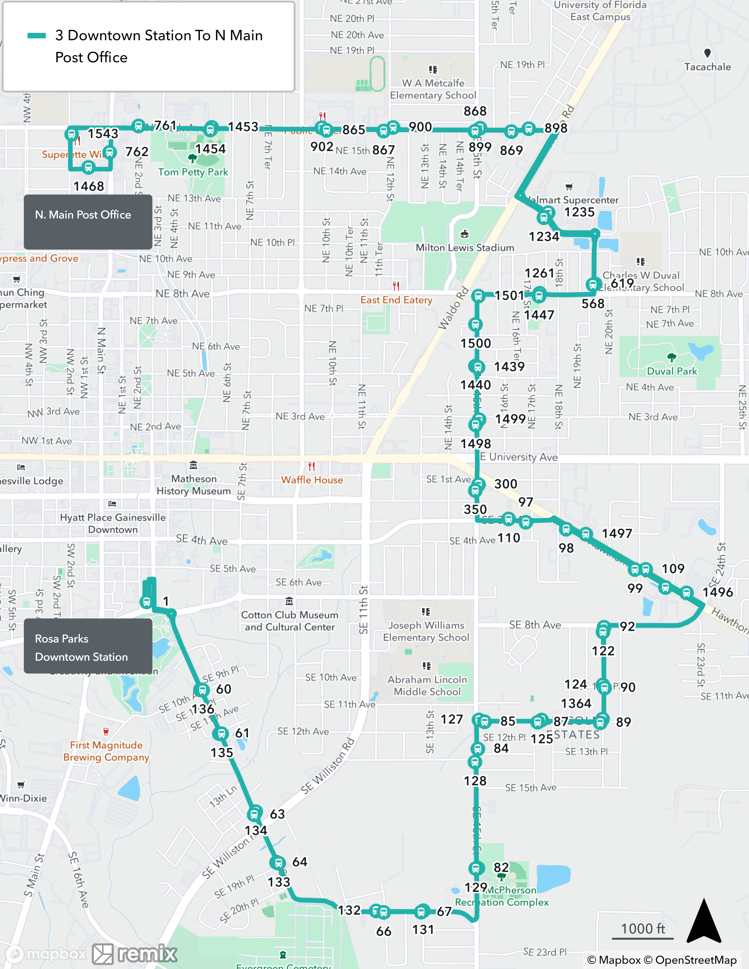 city of gainesville rts route 3