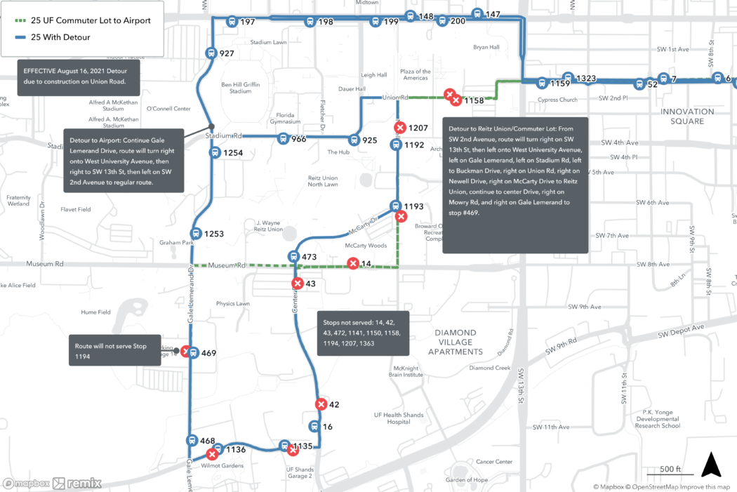 Route 025 UF Commuter Lot to Airport - Go-RTS