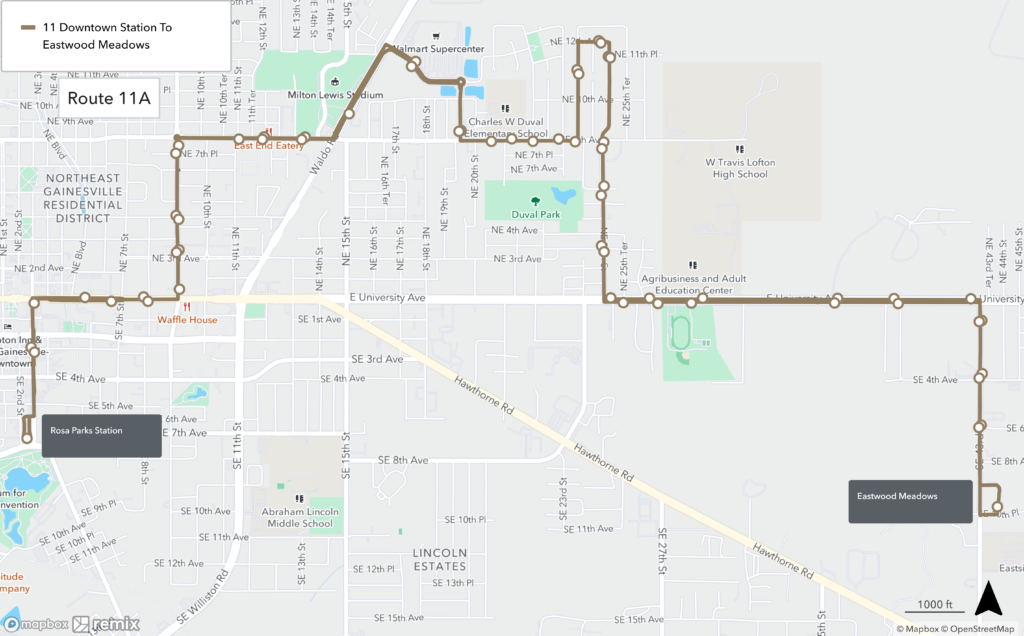 Route 011 Rosa Parks Transfer Station To Eastwood Meadows - Go-RTS