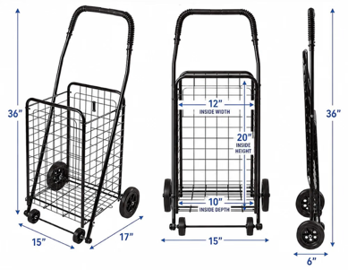 metal folding shopping cart